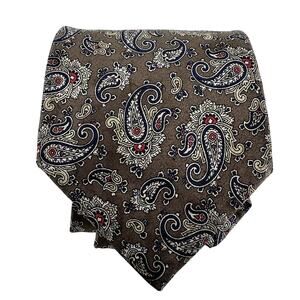 Vintage Givenchy Monsieur Paisley Neck Tie Silk Career Formal Gray One Size